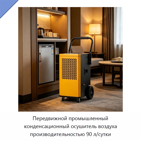 Передвижной промышленный конденсационный осушитель воздуха производительностью 90 л/сутки