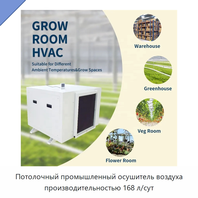 Потолочный промышленный осушитель воздуха производительностью 168 л/сут