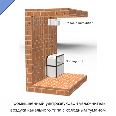 Промышленный ультразвуковой увлажнитель воздуха канального типа с холодным туманом