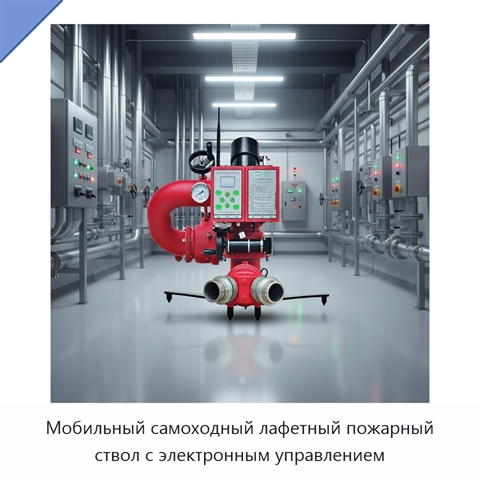 Мобильный самоходный лафетный пожарный ствол с электронным управлением