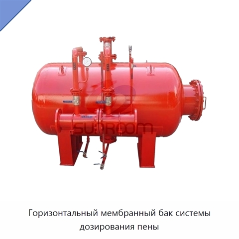 Горизонтальный мембранный бак системы дозирования пены