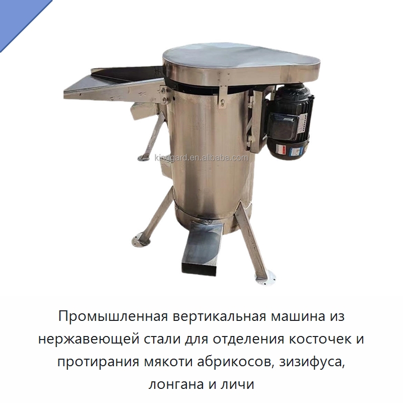 Промышленная вертикальная машина из нержавеющей стали для отделения косточек и протирания мякоти абрикосов, зизифуса, лонгана и личи