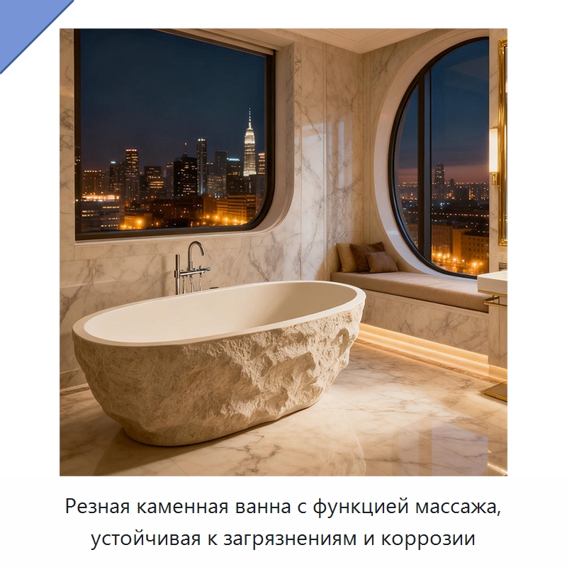 Резная каменная ванна с функцией массажа, устойчивая к загрязнениям и коррозии — Ванны и гидромассажные ванны