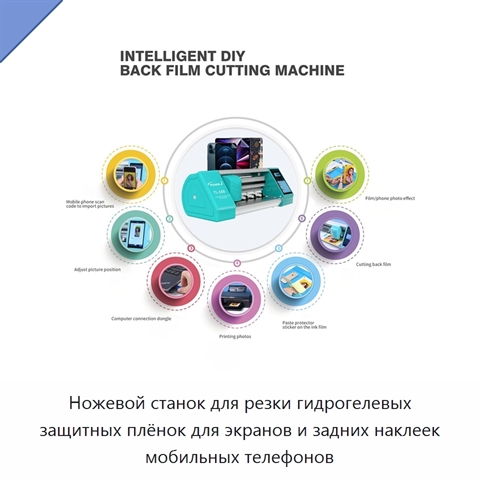 Ножевой станок для резки гидрогелевых защитных плёнок для экранов и задних наклеек мобильных телефонов