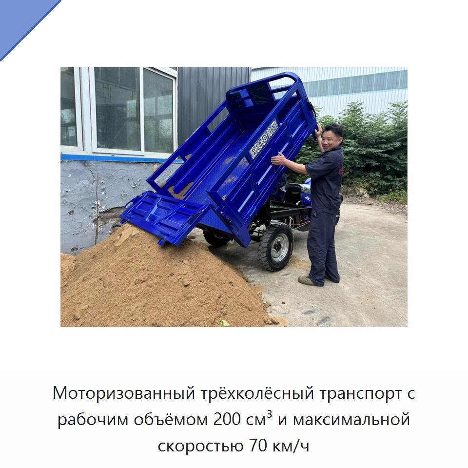 Моторизованный трёхколёсный транспорт с рабочим объёмом 200 см³ и максимальной скоростью 70 км/ч